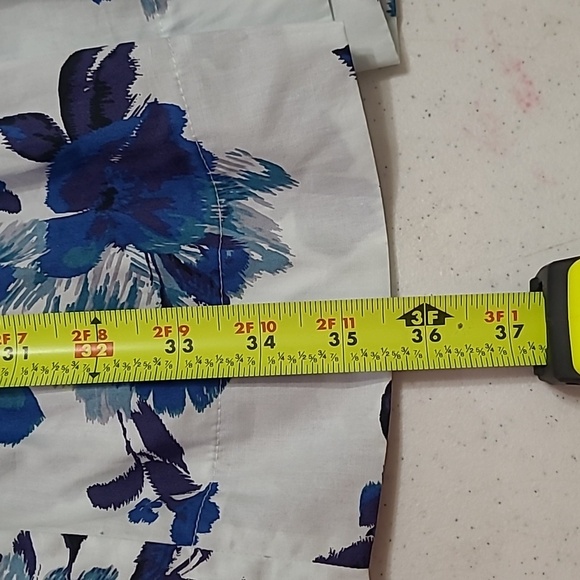 Anthropologie White and Blue Floral Mini Dress - Picture 10 of 10